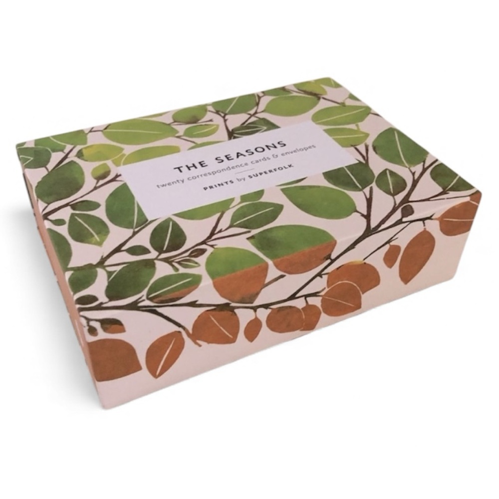 Cards & Sliding Box 20 cards & envelopes “The Seasons” Prints by Superfolk